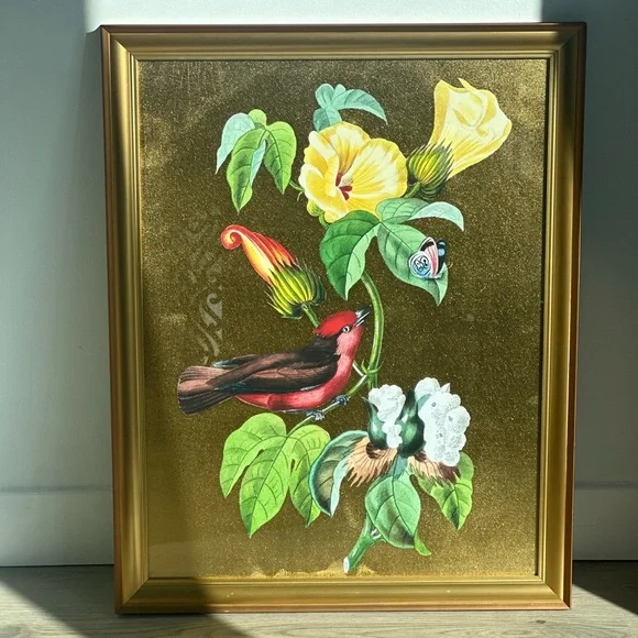 Framed Botanical Paradise Birds Exotic Wall Art - Picture 1 of 9